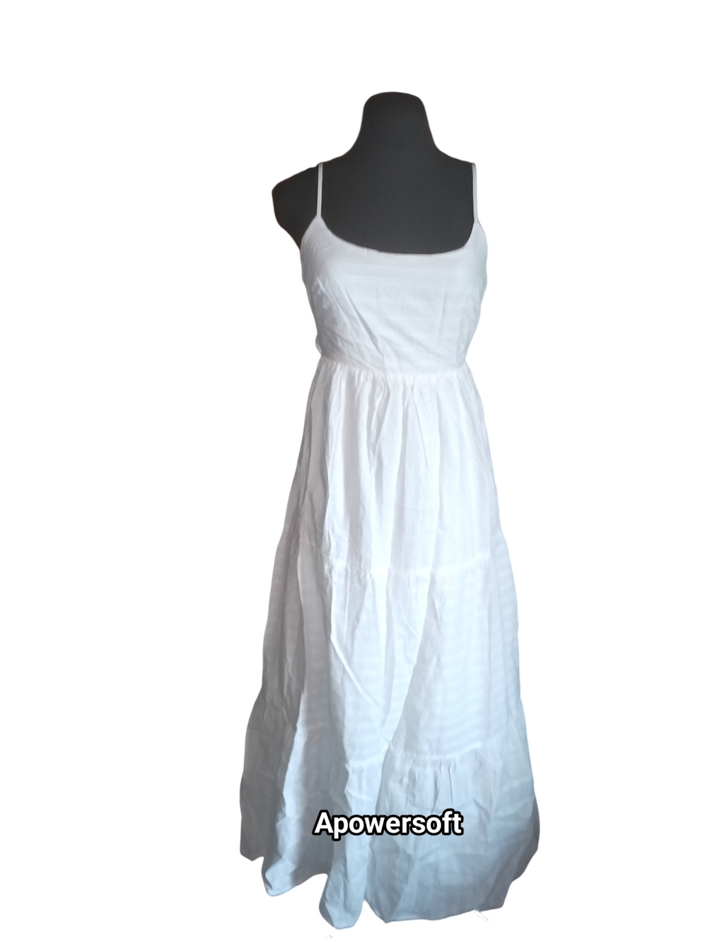 White Textured Stripe Tie Back Maxi Dress NWT Size Small